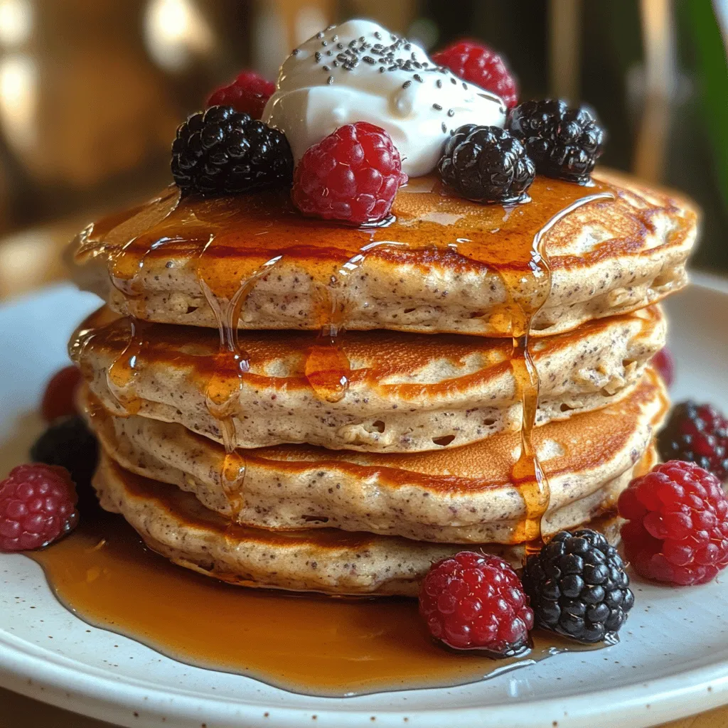Die Basis dieser proteinreichen Pfannkuchen bilden Haferflocken. Sie sind nicht nur ein hervorragender Energielieferant, sondern auch eine ausgezeichnete Quelle für Ballaststoffe. Diese Ballaststoffe unterstützen die Verdauung und sorgen für ein langanhaltendes Sättigungsgefühl, sodass Sie bis zur nächsten Mahlzeit gut versorgt sind. Zudem sind Haferflocken reich an Vitaminen und Mineralstoffen wie Eisen, Magnesium und B-Vitaminen, die alle wichtige Funktionen in unserem Körper erfüllen. Die Verwendung von Haferflocken anstelle von herkömmlichem Weizenmehl macht diese Pfannkuchen nicht nur gesünder, sondern verleiht ihnen auch eine besondere Textur, die sie fluffig und leicht macht.