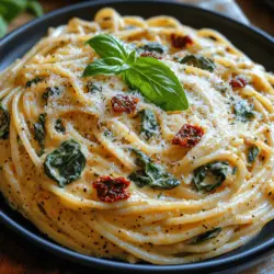 Die italienische Küche ist weltweit für ihre köstlichen Aromen und einfachen, aber raffinierten Gerichte bekannt. Eines der besten Beispiele für diese kulinarische Kunst ist das Rezept für Spaghetti mit Spinat und sonnengetrockneter Tomatensahnesauce. Dieses Gericht kombiniert frische, hochwertige Zutaten zu einer cremigen, geschmackvollen Kombination, die sowohl für ein schnelles Abendessen unter der Woche als auch für besondere Anlässe perfekt geeignet ist. Mit seiner harmonischen Verbindung aus Pasta, frischem Gemüse und einer reichhaltigen Sauce, ist dieses Gericht nicht nur ein Genuss für den Gaumen, sondern auch eine Augenweide auf dem Teller.