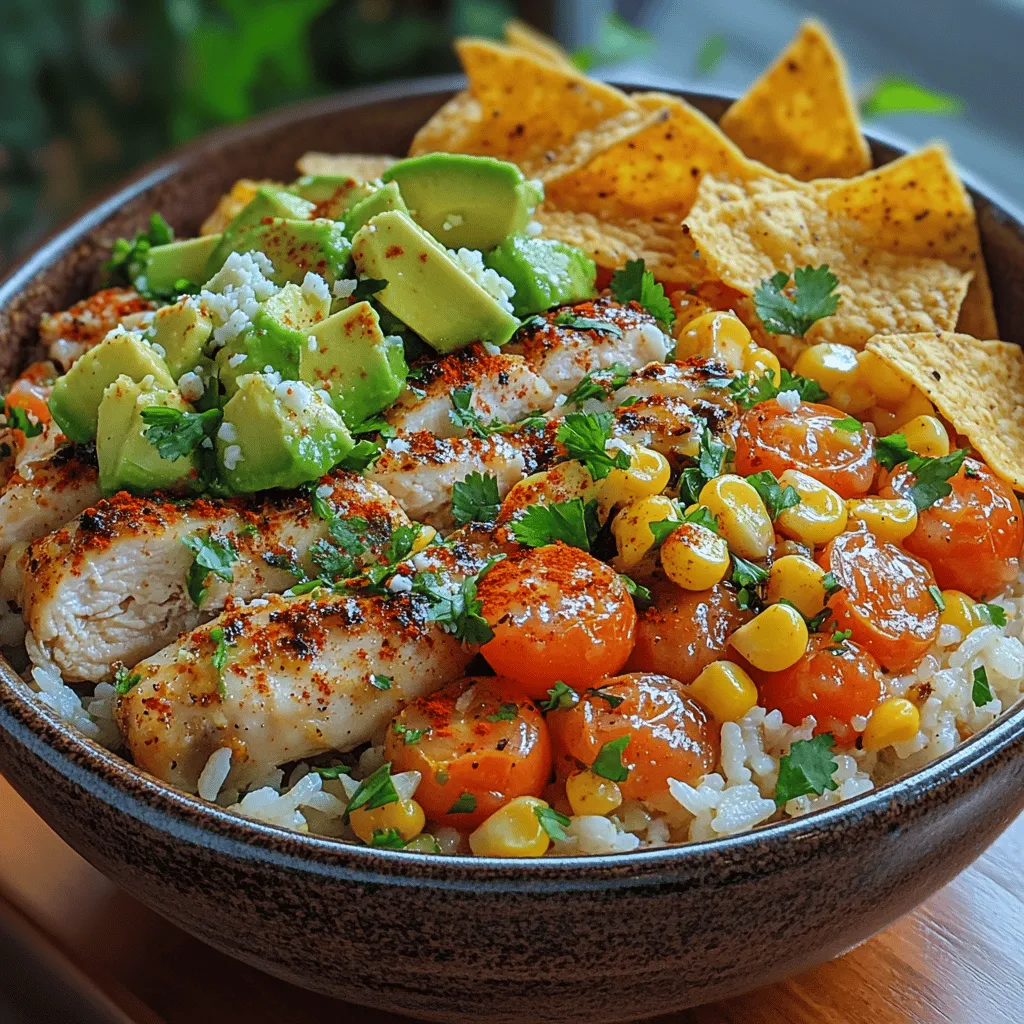 Um die Street Corn Chicken Rice Bowl zuzubereiten, benötigen Sie eine Reihe von frischen Zutaten, die nicht nur für den Geschmack, sondern auch für die Textur des Gerichts entscheidend sind. Hier ist eine Übersicht über die wichtigsten Zutaten: