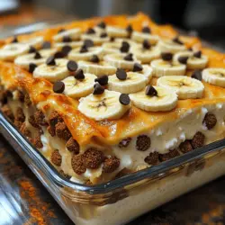 Um die himmlische Bananen-Pudding-Lasagne zuzubereiten, benötigen Sie die folgenden Zutaten. Jede Zutat spielt eine wichtige Rolle und trägt zur Gesamtkomposition des Desserts bei: