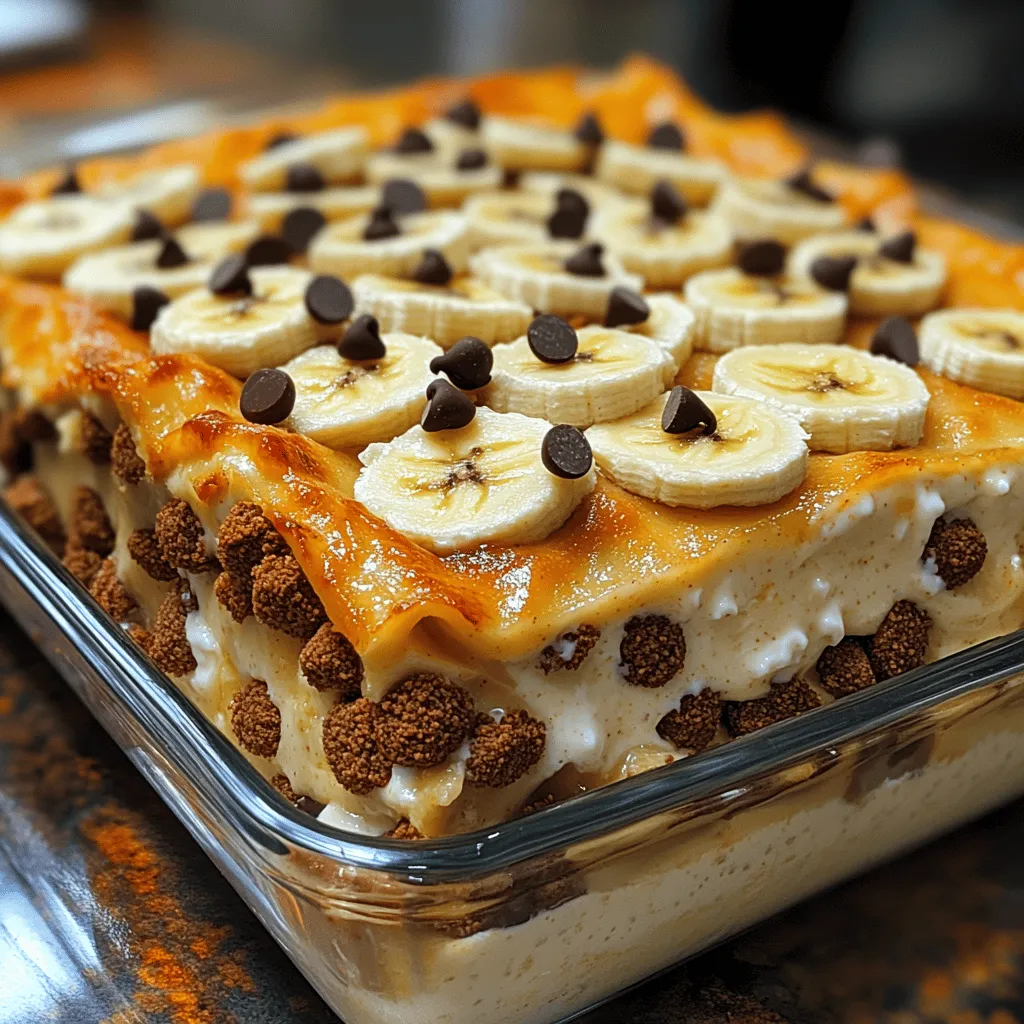 Um die himmlische Bananen-Pudding-Lasagne zuzubereiten, benötigen Sie die folgenden Zutaten. Jede Zutat spielt eine wichtige Rolle und trägt zur Gesamtkomposition des Desserts bei: