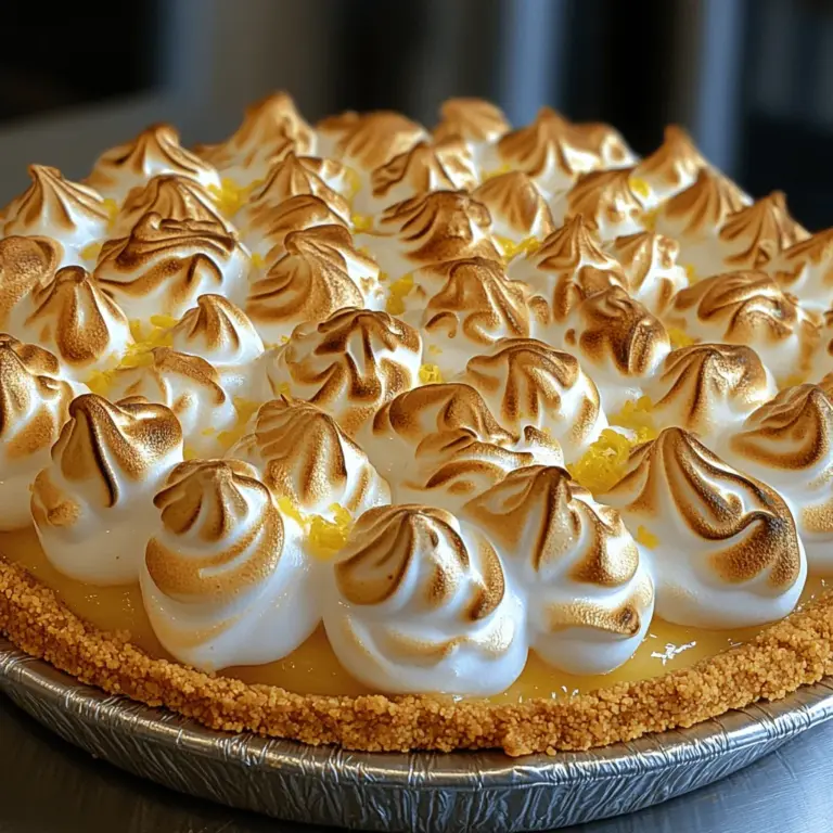 Der Zesty Lemon Meringue Delight ist nicht nur ein einfacher Kuchen, sondern ein wahres Geschmackserlebnis, das eine perfekte Balance zwischen süßem Baiser und saurer Zitronenfüllung bietet. Dieses Rezept hat sich im Laufe der Jahre zu einem Klassiker entwickelt und erfreut sich großer Beliebtheit bei Freunden von fruchtigen Desserts. Ob bei Familienfeiern, Grillpartys oder einfach nur als süßer Genuss für zwischendurch - dieser Kuchen bringt Frische und Freude auf jeden Tisch.