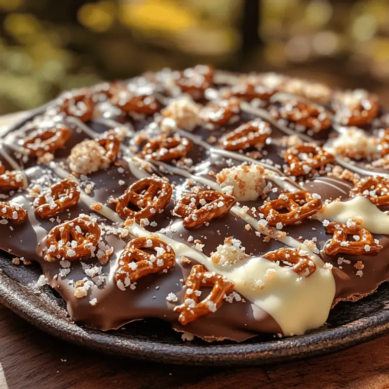 Das Rezept für Süßes & Salziges Schokoladen-Dip-Brezel-Bark ist eine wahre Geschmacksexplosion, die süße und salzige Aromen perfekt kombiniert. Diese köstliche Leckerei ist nicht nur einfach zuzubereiten, sondern auch unglaublich vielseitig und ideal für viele Anlässe. Ob für eine Party, einen Filmabend oder einfach nur als Snack für zwischendurch — diese Brezel-Bark wird garantiert zum Hit!