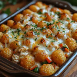 Der Käse-Hühnchen-Tater-Tot-Auflauf ist ein wahrer Klassiker der modernen Küche, der nicht nur durch seinen köstlichen Geschmack besticht, sondern auch durch seine einfache Zubereitung. In der heutigen schnelllebigen Welt suchen viele Menschen nach Gerichten, die wenig Zeit in Anspruch nehmen, gleichzeitig aber sättigend und voller Geschmack sind. Dieser Auflauf vereint all diese Eigenschaften und ist daher nicht nur bei Familien beliebt, sondern eignet sich auch hervorragend für gesellige Zusammenkünfte oder als unkompliziertes Abendessen nach einem langen Tag.