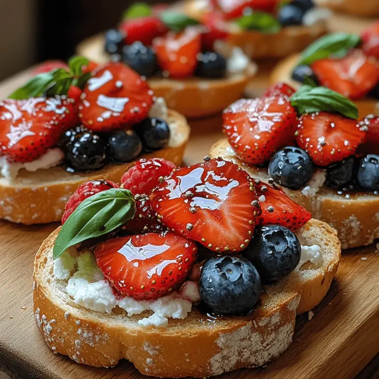 Bevor wir mit der Zubereitung beginnen, werfen wir einen genaueren Blick auf die Zutaten, die für unsere Balsamico-Beeren-Crostini benötigt werden. Jede Zutat spielt eine entscheidende Rolle im Gesamtgeschmack und in der Textur des Gerichts.