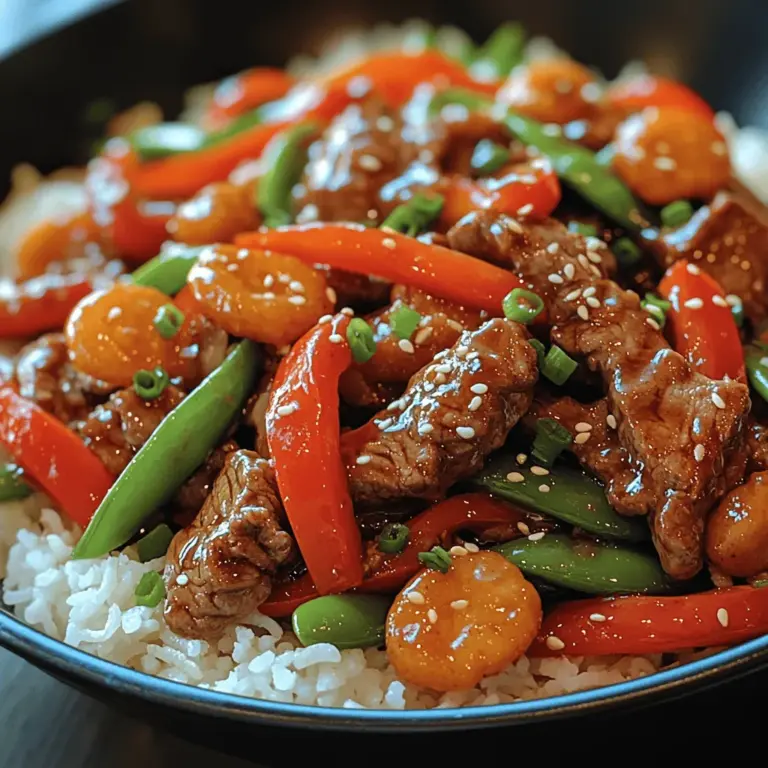 Willkommen in der Welt der Aromen und kulinarischen Köstlichkeiten mit unserer Sizzle & Spice Rindfleisch-Pfanne! Dieses Gericht vereint die besten Elemente der asiatischen Küche und bringt sie in eine schmackhafte und gesunde Mahlzeit, die in weniger als 30 Minuten zubereitet werden kann. In dieser Pfanne treffen zartes Rinderfilet, frisches Gemüse und eine exquisite Mischung aus Saucen aufeinander, um ein Geschmackserlebnis zu schaffen, das sowohl einfach zuzubereiten als auch beeindruckend ist.