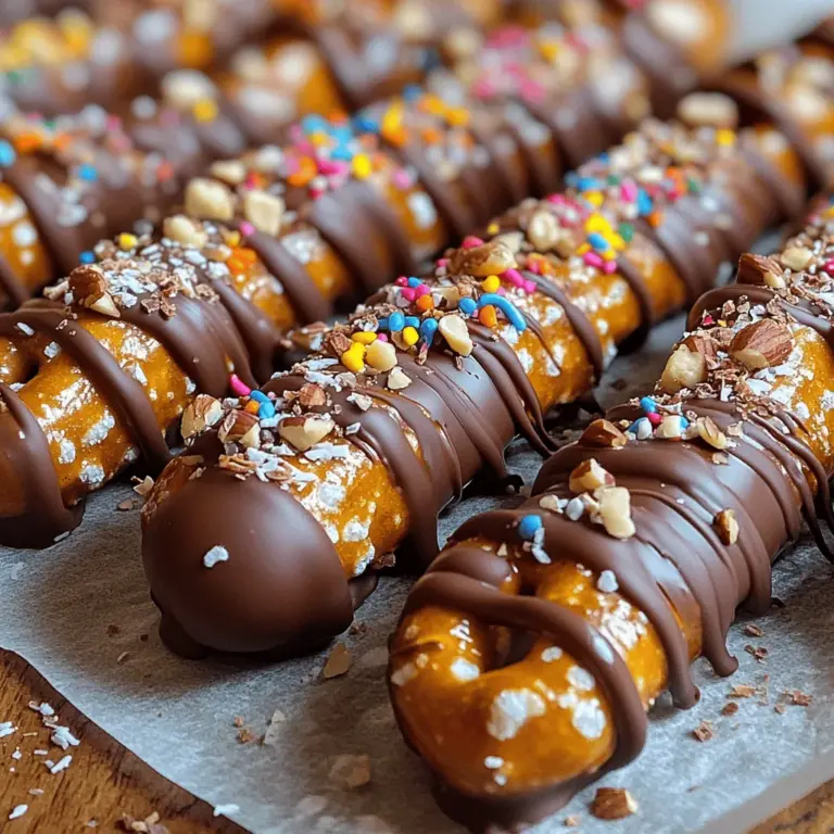 Willkommen zu unserem Rezept für die köstlichen Crunchy Chocolate Delight – Schokoladenüberzogene Brezelstangen! Diese süß-salzigen Snacks kombinieren die Knusprigkeit von Brezeln mit der cremigen Süße von Schokolade und sind die perfekte Leckerei für jede Gelegenheit. Egal, ob Sie eine Party planen, einen gesunden Snack für die Kinder zubereiten oder ein selbstgemachtes Geschenk kreieren möchten – diese Brezelstangen sind die ideale Wahl. Sie sind nicht nur einfach zuzubereiten, sondern auch extrem vielseitig.