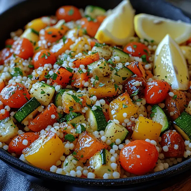 Die Zutaten für unsere geröstete Gemüse-Couscous-Pfanne sind einfach und leicht erhältlich. Sie benötigen:
