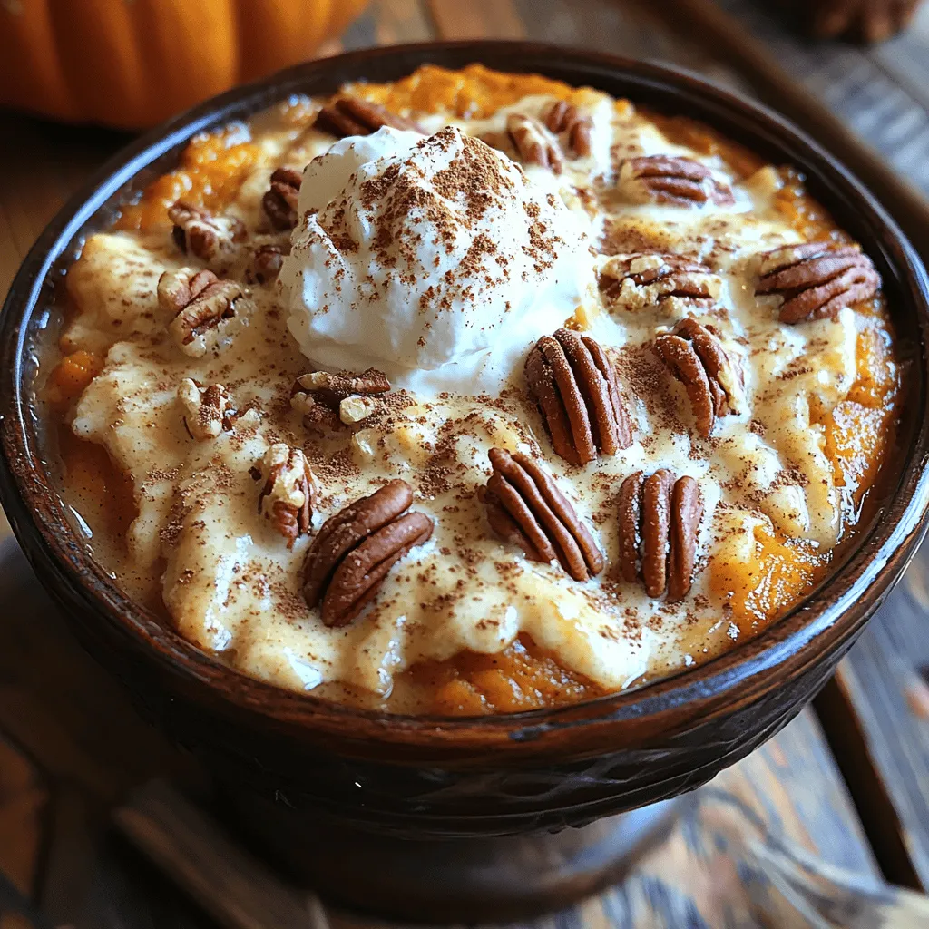 Die Pecan Pie Delight Dump Cake ist eine wahre Geschmacksexplosion, die die besten Aspekte klassischer amerikanischer Desserts vereint. Dieses Rezept ist nicht nur einfach zuzubereiten, sondern auch perfekt für jede Gelegenheit – sei es ein festliches Familienessen, eine gemütliche Zusammenkunft mit Freunden oder einfach ein süßer Genuss für den Alltag. Mit der nussigen Note der Pekannüsse, der süßen Tiefe des Kürbispürees und der goldbraunen Kuchenschicht ist dieses Dessert ein absoluter Hit in jedem Haus.