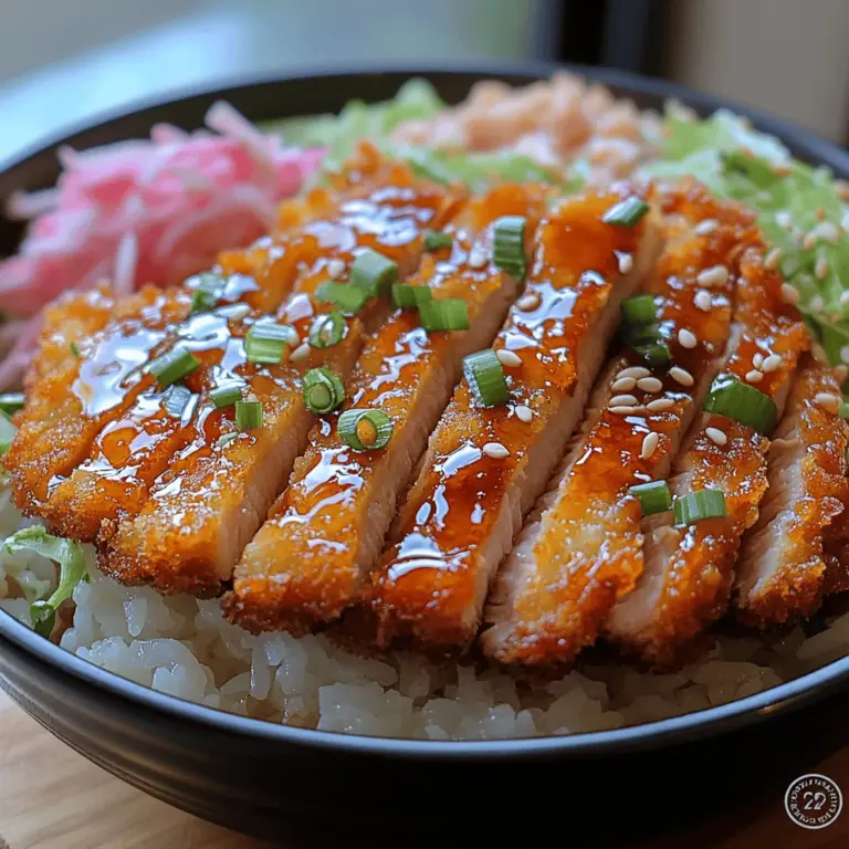 In der Welt der japanischen Küche gibt es viele köstliche Gerichte, aber die Crispy Tonkatsu Katsu Bowls stechen durch ihre knusprige Panade und den herzhaften Geschmack hervor. Dieses Gericht kombiniert zarte Schweinekoteletts mit einer aromatischen Tonkatsu-Soße und wird auf einem Bett aus fluffigem japanischem Rundkornreis serviert. Die Kombination aus knusprigem Fleisch, frischem Gemüse und einer köstlichen Soße macht diese Schalen zu einer wahren Gaumenfreude. In diesem Artikel werden wir die Zutaten, die Zubereitung und die kulturelle Bedeutung dieses beliebten Gerichts erkunden.