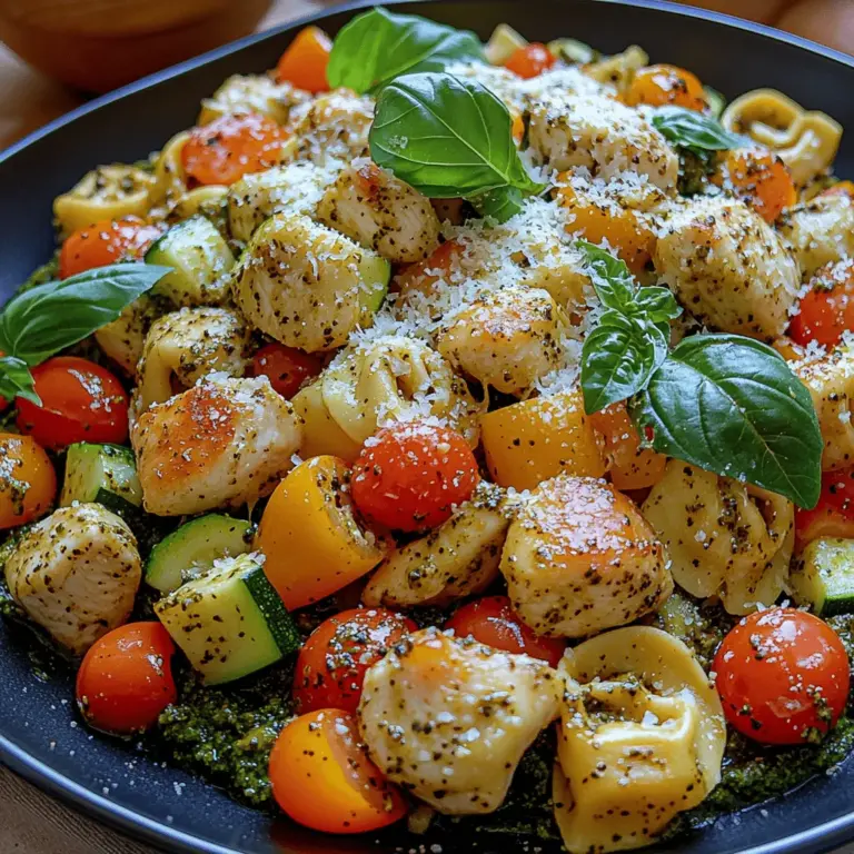 In der heutigen schnelllebigen Welt ist es oft eine Herausforderung, gesunde und schmackhafte Mahlzeiten zuzubereiten, die nicht viel Zeit in Anspruch nehmen. Hier kommt unser Rezept für Ein-Pfannen-Pesto-Hühnchen-Tortellini mit Gemüse ins Spiel – ein Gericht, das nicht nur einfach und schnell zuzubereiten ist, sondern auch eine Vielzahl von Aromen und Nährstoffen vereint. Dieses Rezept ist perfekt für alle, die ein köstliches Abendessen wünschen, ohne stundenlang in der Küche zu stehen.