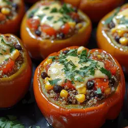 Um diese köstlichen gefüllten Paprika zuzubereiten, benötigen Sie eine Vielzahl frischer und nährstoffreicher Zutaten. Hier sind die Haupt- und zusätzlichen Zutaten, die Sie für dieses Rezept benötigen: