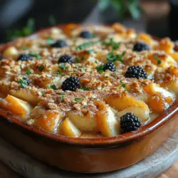 Herbstliche Freude: Apfel-Brombeer-Crumble ist das perfekte Dessert, um die Aromen der Saison zu feiern. Wenn die Blätter sich in leuchtenden Farben färben und die kühle Luft nach frischem Obst duftet, ist es an der Zeit, ein warmes und herzhaftes Dessert zu genießen. Dieser Crumble vereint die süße Frische von Äpfeln mit der leicht säuerlichen Note von Brombeeren und wird mit einer knusprigen, goldbraunen Kruste überbacken. Er bietet nicht nur einen Genuss für den Gaumen, sondern auch eine wunderbare Möglichkeit, die Farben und Geschmäcker des Herbstes zu genießen. In diesem Artikel erfahren Sie alles, was Sie über die Zubereitung dieses herzerwärmenden Desserts wissen müssen, von der Auswahl der besten Zutaten bis hin zu Tipps für die perfekte Zubereitung.