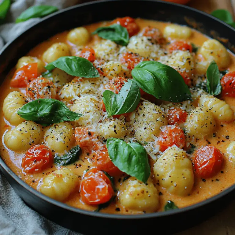 Willkommen in der Welt der kulinarischen Köstlichkeiten! Heute nehmen wir Sie mit auf eine geschmackliche Reise, die Sie nicht verpassen sollten. Die cremige Tomaten-Gnocchi-Pfanne ist ein wunderbares Gericht, das in der italienischen Küche verwurzelt ist und für seine Einfachheit sowie seinen reichen Geschmack geschätzt wird. Diese Pfanne stellt eine perfekte Symbiose aus frischen Zutaten und aromatischen Gewürzen dar, die zusammen ein Gericht kreieren, das sowohl für den Alltag als auch für besondere Anlässe geeignet ist.