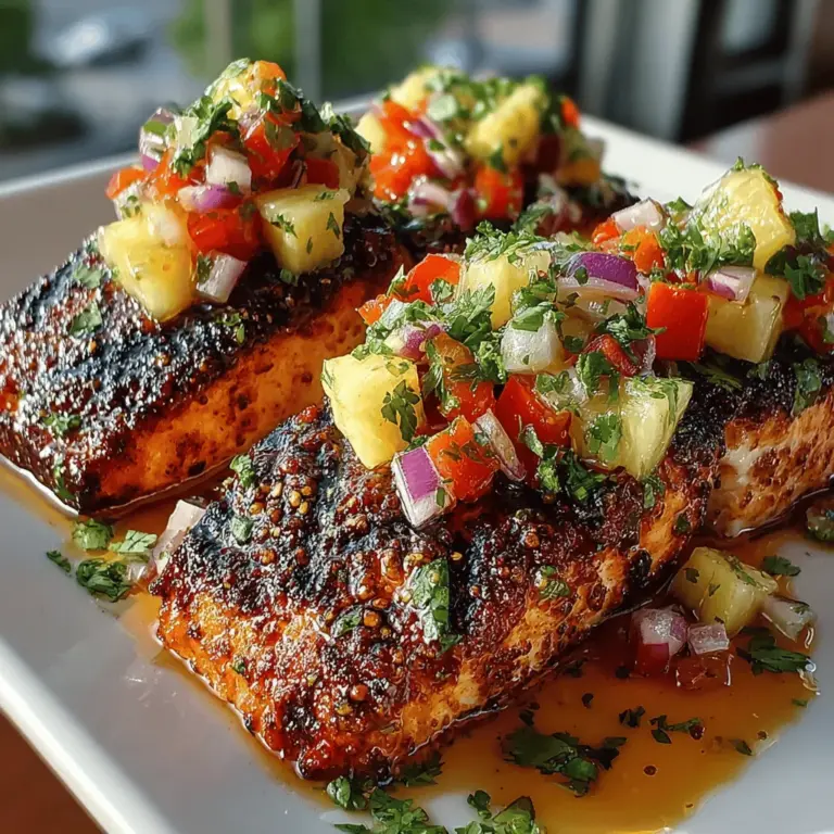 Willkommen in der Welt der exotischen Aromen und frischen Zutaten! Wenn Sie auf der Suche nach einem Gericht sind, das sowohl gesund als auch geschmacklich aufregend ist, dann ist unser Rezept für gegrillten Lachs mit Ananas-Salsa genau das Richtige für Sie. Dieses Gericht kombiniert zarten, perfekt gegrillten Lachs mit einer erfrischenden Salsa aus saftiger Ananas, knackigem Gemüse und aromatischen Kräutern. Es ist nicht nur ein Fest für die Augen, sondern auch für den Gaumen.