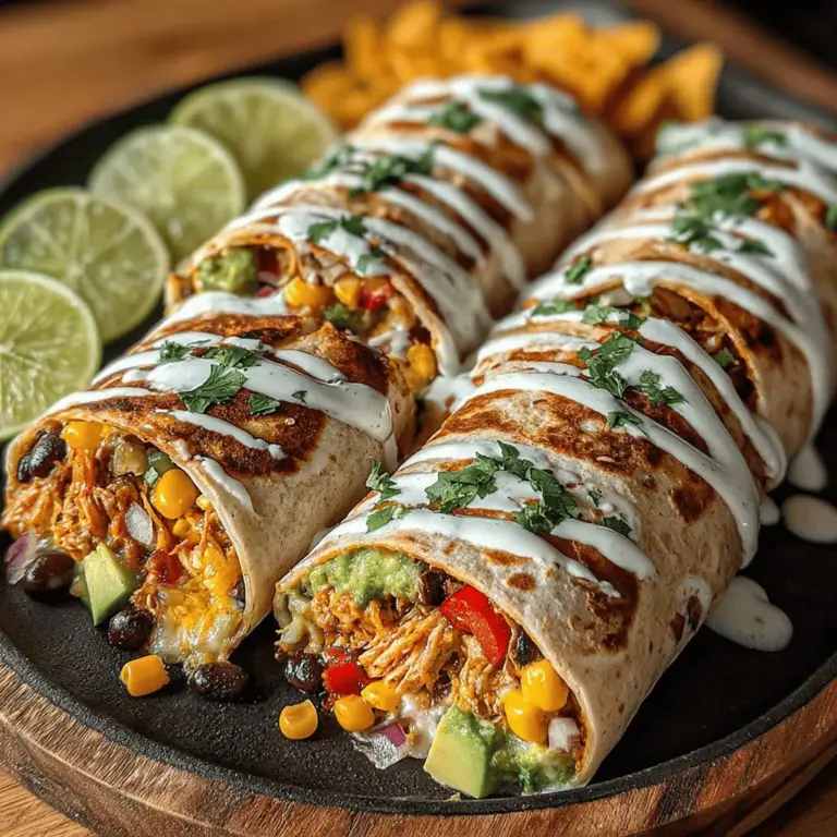 Hühnchen-Salat-Wraps sind eine wunderbare Möglichkeit, frische Zutaten und Aromen in einem praktischen Format zu kombinieren. Diese spezielle Variante, die als Southwest Hühnchen-Salat-Wraps bekannt ist, bringt einen Hauch von Tex-Mex in Ihre Küche und ist ideal für warme Sommertage oder als leichtes Mittagessen. Die Kombination aus zarter Hühnerbrust, knackigem Gemüse und einer cremigen, würzigen Sauce macht diese Wraps nicht nur schmackhaft, sondern auch nahrhaft.