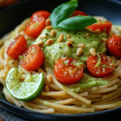In der heutigen Küche sind frische Zutaten und gesunde Alternativen wichtiger denn je. Ein Gericht, das diese Aspekte wunderbar vereint, sind die cremigen Avocado-Limetten-Nudeln. Diese köstliche Pasta ist nicht nur einfach zuzubereiten, sondern auch voller gesunder Fette und Aromen, die jeden Gaumen erfreuen. Die Kombination aus reifen Avocados, frischem Limettensaft und aromatischen Kräutern ergibt eine cremige Sauce, die perfekt zu Vollkornspaghetti oder jeder anderen Pasta Ihrer Wahl passt.
