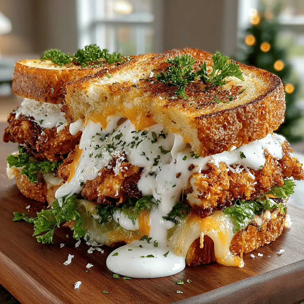 Das knusprige Chicken Caesar Sandwich Melt ist eine köstliche Fusion aus den klassischen Aromen eines Caesar-Salats und der herzhaften Zufriedenheit eines geschmolzenen Sandwiches. Ursprünglich in den Vereinigten Staaten populär geworden, hat sich dieses Gericht schnell zu einem Liebling in vielen Restaurants und Cafés entwickelt. Es vereint das Beste aus beiden Welten: knusprig gebratenes Hühnchen, frischen Römersalat, cremiges Caesar-Dressing und geschmolzenen Käse, alles zwischen zwei goldbraun gerösteten Brotscheiben.