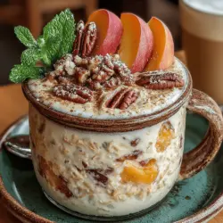 Wenn es um gesunde und schmackhafte Frühstücksoptionen geht, ist der Pfirsich-Cobbler Über Nacht Haferflocken Delight ein wahres Highlight. Diese köstliche Kombination vereint die nussige Textur von Haferflocken mit den süßen Aromen reifer Pfirsiche und Gewürze, die an einen frisch gebackenen Pfirsich-Cobbler erinnern. Ideal für hektische Morgen, bei denen Zeit Mangelware ist, lässt sich dieses Rezept einfach vorbereiten und über Nacht im Kühlschrank ziehen. Am nächsten Morgen haben Sie ein nahrhaftes und befriedigendes Frühstück, das sowohl Erwachsene als auch Kinder begeistert.