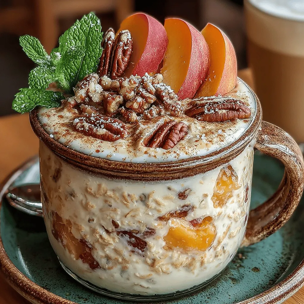 Wenn es um gesunde und schmackhafte Frühstücksoptionen geht, ist der Pfirsich-Cobbler Über Nacht Haferflocken Delight ein wahres Highlight. Diese köstliche Kombination vereint die nussige Textur von Haferflocken mit den süßen Aromen reifer Pfirsiche und Gewürze, die an einen frisch gebackenen Pfirsich-Cobbler erinnern. Ideal für hektische Morgen, bei denen Zeit Mangelware ist, lässt sich dieses Rezept einfach vorbereiten und über Nacht im Kühlschrank ziehen. Am nächsten Morgen haben Sie ein nahrhaftes und befriedigendes Frühstück, das sowohl Erwachsene als auch Kinder begeistert.