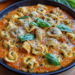 Die cremige Tomaten-Basilikum-Tortellini ist ein köstliches und einfach zuzubereitendes Gericht, das sich perfekt für jede Gelegenheit eignet. Ob für ein schnelles Abendessen nach einem langen Tag oder als Highlight eines festlichen Familienessens – dieses Rezept ist ein wahrer Publikumsliebling. Die Kombination aus zarten Käse-Tortellini, einer reichhaltigen Tomatensauce und frischem Basilikum macht diese Speise zu einem Genuss, den niemand widerstehen kann.