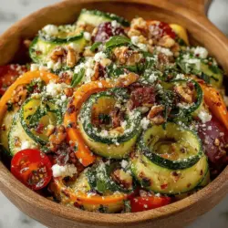 Der Zucchini-Nudeln & Zitrusfreuden-Salat ist nicht nur ein kulinarisches Highlight, sondern auch ein Symbol für die Leichtigkeit und Frische der mediterranen Küche. Dieses Gericht kombiniert die zarten, langen Zucchini-Nudeln mit der spritzigen Frische von Zitrusfrüchten und knackigem Gemüse. Ursprünglich inspiriert von der italienischen Cucina Povera, die sich auf einfache, aber geschmackvolle Zutaten konzentriert, hat sich dieser Salat als beliebtes Gericht für gesundheitsbewusste Esser etabliert.