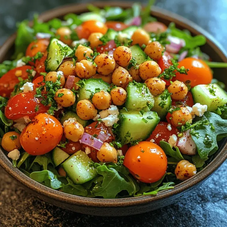 Willkommen zu einem Rezept, das Ihnen die mediterrane Frische direkt auf den Teller bringt: der Crispy Kichererbsensalat à la Griechenland. Diese köstliche Mischung aus knackigem Gemüse, gerösteten Kichererbsen und einem aromatischen Dressing ist nicht nur ein Genuss für den Gaumen, sondern bietet auch eine Vielzahl von gesundheitlichen Vorteilen. Kichererbsen sind reich an Proteinen und Ballaststoffen, während frisches Gemüse den Salat zu einer nährstoffreichen Mahlzeit macht.