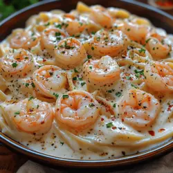 Wenn Sie auf der Suche nach einem köstlichen und zugleich unkomplizierten Rezept sind, das sowohl Ihre Familie als auch Gäste begeistert, dann ist die Verwöhnende cremige Shrimp Alfredo Pasta genau das Richtige für Sie. Dieses Gericht vereint die zarten Aromen von großen Garnelen mit einer reichhaltigen, cremigen Alfredo-Sauce und perfekt al dente gekochten Fettuccine-Nudeln. Es ist nicht nur eine wahre Gaumenfreude, sondern auch ein Klassiker der italienischen Küche, der in vielen Haushalten weltweit geschätzt wird.