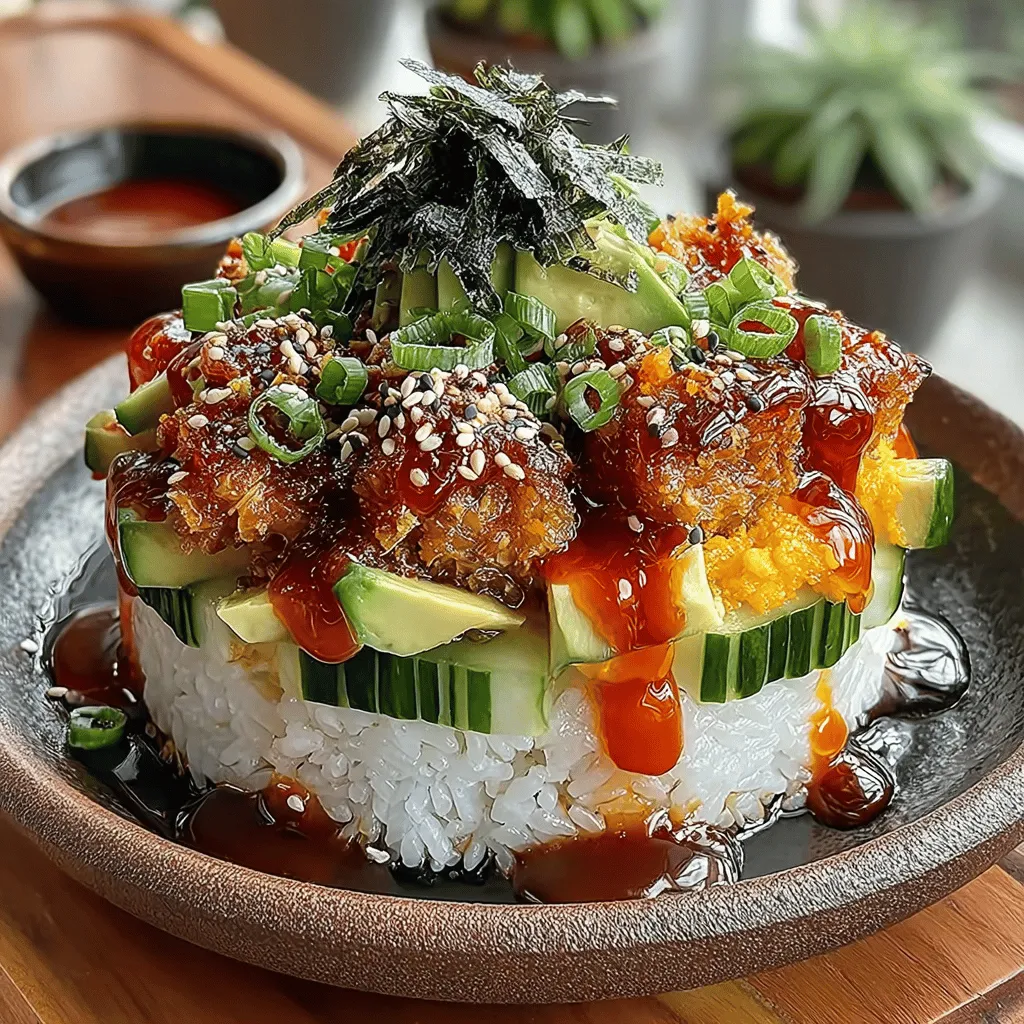 Bevor wir mit dem Kochen beginnen, werfen wir einen Blick auf die Zutaten, die diesem Sushi-Stack seinen einzigartigen Geschmack verleihen. Hier sind die Hauptbestandteile: