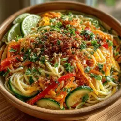Thailändische Küche ist bekannt für ihre lebendigen Aromen, frischen Zutaten und das harmonische Zusammenspiel von süß, sauer, salzig und scharf. Eines der beliebtesten Gerichte, das diese Prinzipien perfekt verkörpert, ist der erfrischende thailändische Nudelsalat. Dieses Gericht ist nicht nur ein Genuss für den Gaumen, sondern auch eine Festmahl für das Auge, das durch seine bunten Gemüsesorten überzeugt. Die Kombination aus Reisnudeln und knackigem Gemüse, gepaart mit einem aromatischen Dressing, macht diesen Salat zu einer perfekten Wahl für warme Tage oder als leichtes Mittagessen.