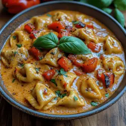 Die cremigen Tortellini mit gerösteten Paprika sind ein wunderbares Beispiel für die Fusion von Aromen und Texturen, die die italienische Küche so beliebt machen. Tortellini, gefüllt mit köstlichem Käse, werden hier in einer samtigen, aromatischen Sauce aus frisch gerösteten Paprika, Zwiebeln und Knoblauch serviert. Dieses Gericht ist nicht nur einfach zuzubereiten, sondern bietet auch eine Vielzahl von Geschmäckern, die sowohl Vegetarier als auch Fleischliebhaber begeistern.