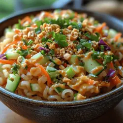 Willkommen zu einem kulinarischen Abenteuer, das den Geschmack Thailands direkt auf Ihren Tisch bringt! Der thailändische Erdnudelnudelsalat ist nicht nur ein Fest für die Sinne, sondern auch eine gesunde und erfrischende Option für jede Gelegenheit. Dieser Salat kombiniert die zarten Reisnudeln mit einer bunten Auswahl an frischem Gemüse, die nicht nur für einen ansprechenden Look sorgen, sondern auch zahlreiche gesundheitliche Vorteile bieten.