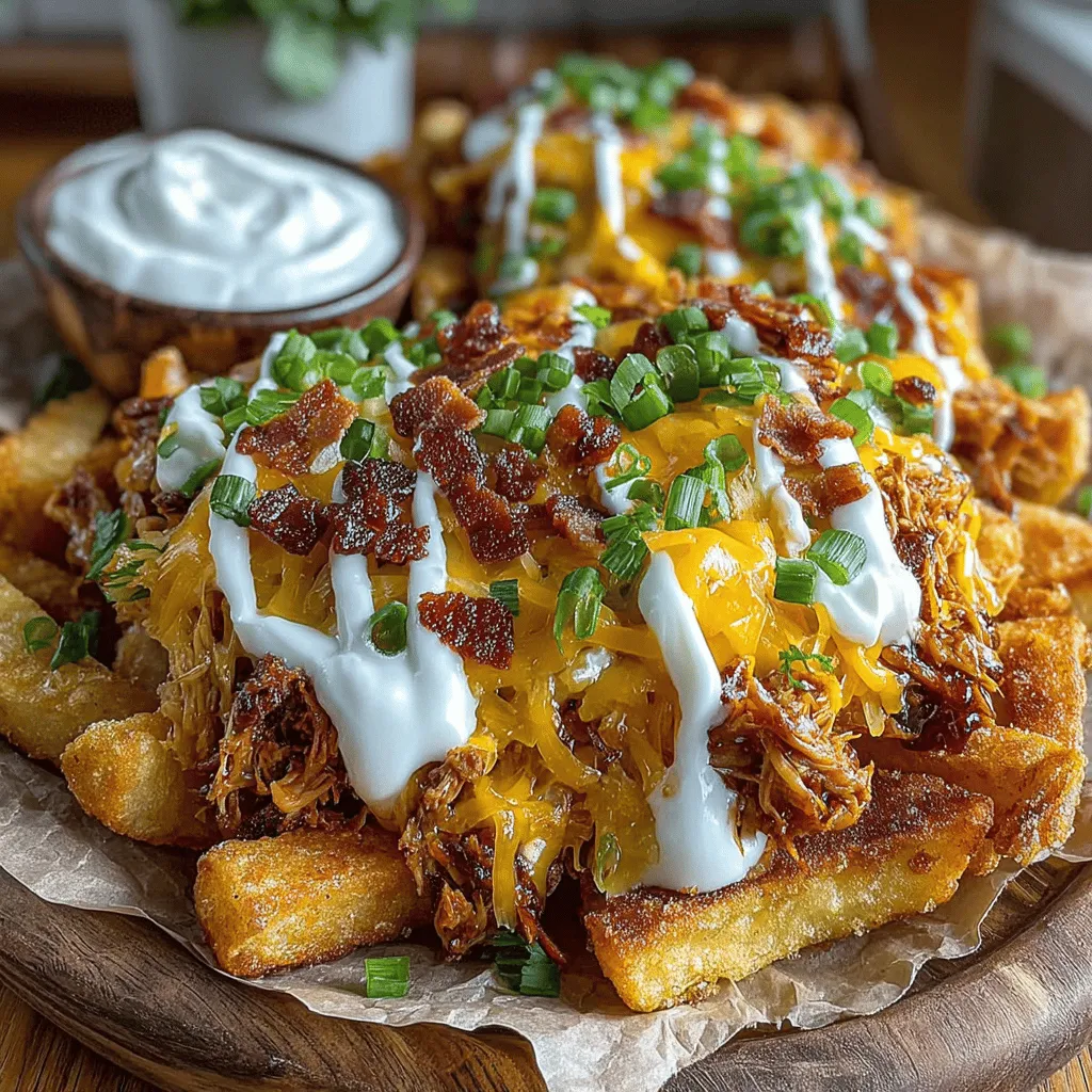 Sizzling Loaded BBQ Chicken Baked Fries sind nicht nur ein Fest für die Sinne, sondern auch ein Rezept, das die Herzen von Feinschmeckern höher schlagen lässt. Dieses Gericht kombiniert knusprige, goldbraune Pommes frites mit zartem, würzigem BBQ-Hühnchen, geschmolzenem Käse und einer Vielzahl köstlicher Beläge. Die Ursprünge dieses Rezeptes finden sich in der amerikanischen Küche, wo BBQ und Comfort Food eine wichtige Rolle spielen. Diese Kombination ist perfekt für Partys, Familienessen oder einfach als herzhafter Snack beim Fernsehen.