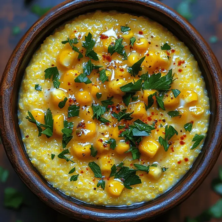 Die cremige Süßmaiskorn-Polentabowl ist nicht nur ein einfaches Gericht; sie ist eine wahre Umarmung für die Seele! Diese vielseitige und sättigende Mahlzeit vereint den nussigen Geschmack von Polenta mit der Süße frischer oder gerösteter Maiskörner und einer cremigen Konsistenz, die einfach zum Dahinschmelzen einlädt. Ob als schnelles Mittagessen, herzhaftes Abendessen oder als raffinierte Beilage zu einem festlichen Menü – diese Polentabowl passt perfekt in jede Gelegenheit und jeden Lebensstil.