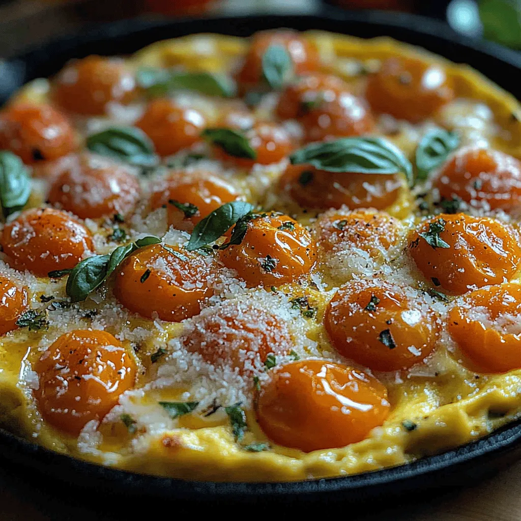 Die Sonnenverwöhnte Tomaten-Basilikum-Frittata ist nicht nur ein Fest für die Sinne, sondern auch eine wunderbare Möglichkeit, die frischen Aromen des Sommers auf den Tisch zu bringen. Diese Frittata vereint die süßen, saftigen Kirschtomaten mit dem aromatischen Geschmack von frischem Basilikum und ergibt so ein Gericht, das sowohl gesund als auch köstlich ist. Ob als leichtes Mittagessen, Brunch-Highlight oder einfach nur als Snack – diese Frittata wird garantiert zum Lieblingsrezept für viele Gelegenheiten.