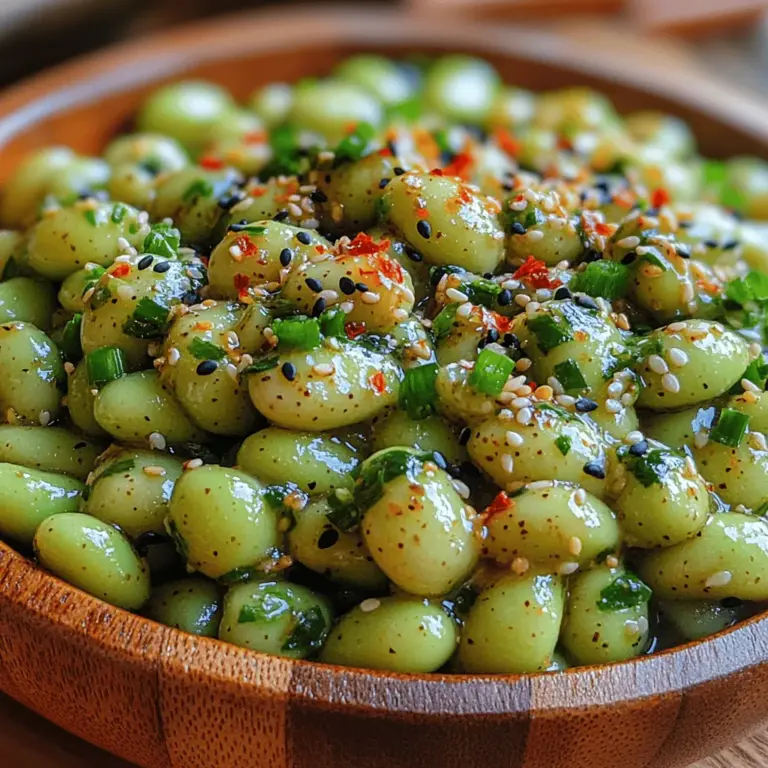Knusprige Sesam Knoblauch Edamame ist nicht nur ein köstlicher Snack oder eine Vorspeise, sondern auch eine hervorragende Möglichkeit, gesunde Zutaten in Ihr Menü zu integrieren. Dieses Rezept kombiniert die knackige Textur von Edamame mit dem aromatischen Geschmack von geröstetem Knoblauch und der nussigen Note von Sesamöl, was es zu einer perfekten Wahl für jeden Anlass macht. Ob als Appetitanreger zu einem asiatischen Dinner oder als gesunder Snack für zwischendurch – diese Edamame sind schnell zubereitet und voller Geschmack.