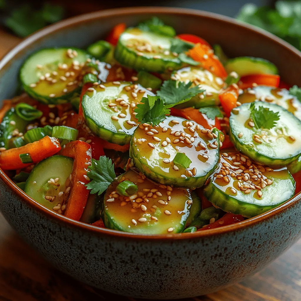 Der knackige Sesam-Gurkensalat ist nicht nur ein Genuss für die Sinne, sondern auch ein Paradebeispiel für die einfache, gesunde Küche. Dieser Salat vereint frische, knackige Zutaten in einer köstlichen, aromatischen Sauce, die jeden Bissen zu einem Erlebnis macht. Besonders beliebt in der asiatischen Küche, bietet dieser Salat eine perfekte Balance zwischen Textur und Geschmack. Egal, ob als Beilage zu einem Hauptgericht oder als leichtes Mittagessen – dieser Gurkensalat ist vielseitig und schnell zubereitet.