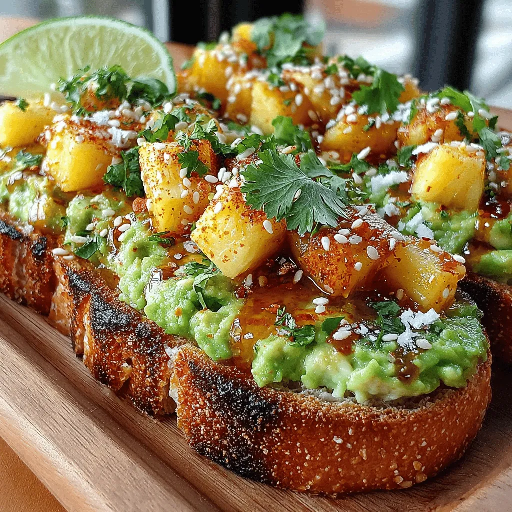 Willkommen in der aufregenden Welt des Ananas-Avocado-Toasts! Dieses Gericht vereint nicht nur die erfrischenden Aromen der tropischen Ananas mit der cremigen Textur der Avocado, sondern es ist auch eine wahre Augenweide. Toast ist nicht mehr nur ein schnelles Frühstücksgericht, sondern hat sich zu einer kreativen Leinwand entwickelt, auf der man seiner Fantasie freien Lauf lassen kann. Der Ananas-Avocado-Toast ist perfekt für ein leichtes Mittagessen oder als Snack für zwischendurch und bringt ein Stück tropisches Flair auf deinen Tisch.