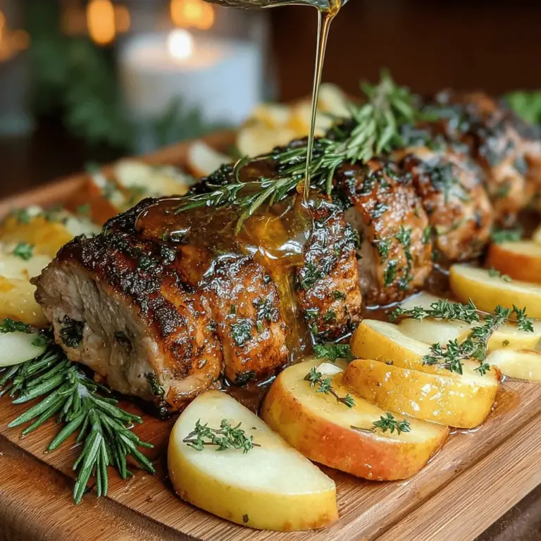 Das Rezept für Herzhafter Kräuterkruste-Schweinelende mit süßen Äpfeln ist nicht nur ein Festmahl für den Gaumen, sondern auch ein Highlight in der Welt der traditionellen Küche. Dieses Gericht vereint saftiges Schweinefleisch mit einer aromatischen Kräuterkruste und süßen, karamellisierten Äpfeln, die zusammen ein harmonisches Geschmacksprofil ergeben. Die Kombination aus herzhaften und süßen Aromen macht dieses Rezept zu einer perfekten Wahl für besondere Anlässe wie Familienfeiern oder festliche Abendessen.