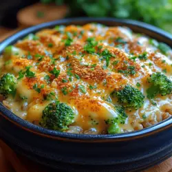 Der cremige Brokkoli-Cheddar-Auflauf ist nicht nur ein köstliches Gericht, sondern auch eine wunderbare Möglichkeit, Gemüse in die Ernährung zu integrieren. Dieser Auflauf kombiniert die zarten Röschen von frischem Brokkoli mit der cremigen Konsistenz von Käse und Frischkäse, um ein herzhaftes und befriedigendes Gericht zu kreieren, das sowohl bei Kindern als auch bei Erwachsenen beliebt ist. Ob als Hauptgericht oder als Beilage, dieser Auflauf ist eine perfekte Wahl für Familienessen, Feiertage oder besondere Anlässe.