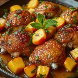 Die Pfirsich-Hühnchen-Delikatesse ist nicht nur ein Fest für den Gaumen, sondern auch eine wunderbare Möglichkeit, frische, saisonale Zutaten zu nutzen. Dieses Rezept kombiniert zartes Hähnchenfleisch mit der süßen und saftigen Note reifer Pfirsiche, was ein harmonisches Geschmacksprofil ergibt. Die Kombination aus salzig und süß ist in der modernen Küche sehr beliebt und bringt eine erfrischende Note in Ihre Mahlzeiten. Ob für ein Familienessen oder einen geselligen Abend mit Freunden, dieses Gericht ist einfach zuzubereiten und sorgt für Begeisterung am Tisch.