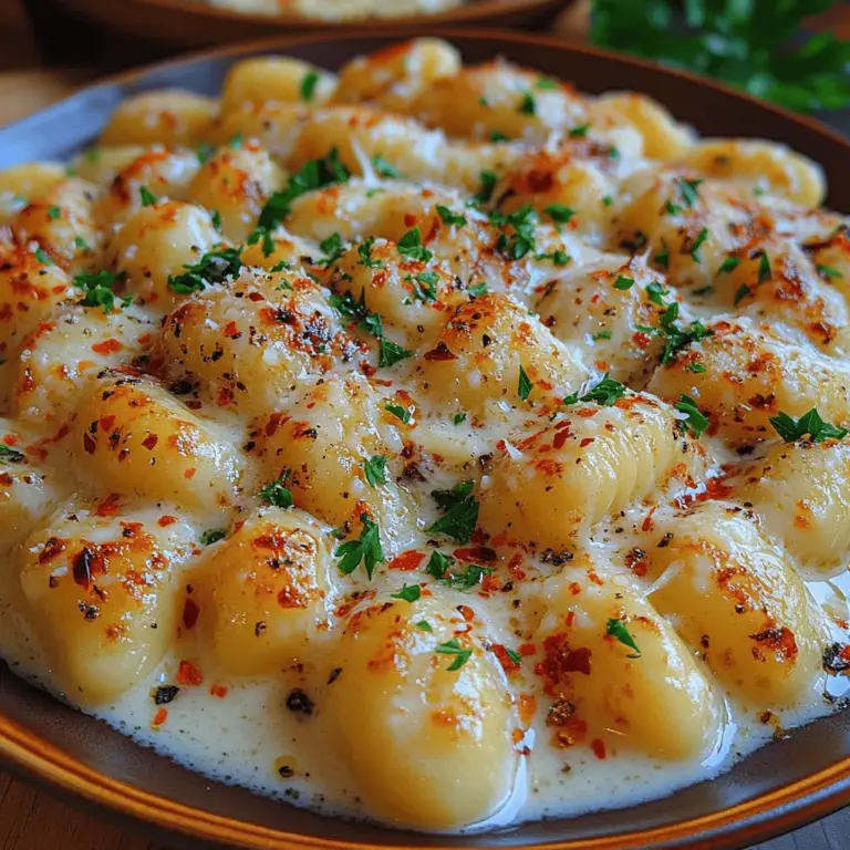 Cremige Knoblauch-Parmesan-Gnocchi sind ein wahres Festmahl für alle, die das Aroma von Knoblauch und die Reichhaltigkeit von Parmesan lieben. Dieses Rezept vereint die zarten, weichen Gnocchi mit einer luxuriösen, cremigen Sauce, die sowohl einfach zuzubereiten als auch unglaublich schmackhaft ist. Egal, ob Sie ein erfahrener Koch sind oder gerade erst mit dem Kochen beginnen, dieses Gericht wird Sie und Ihre Familie begeistern.