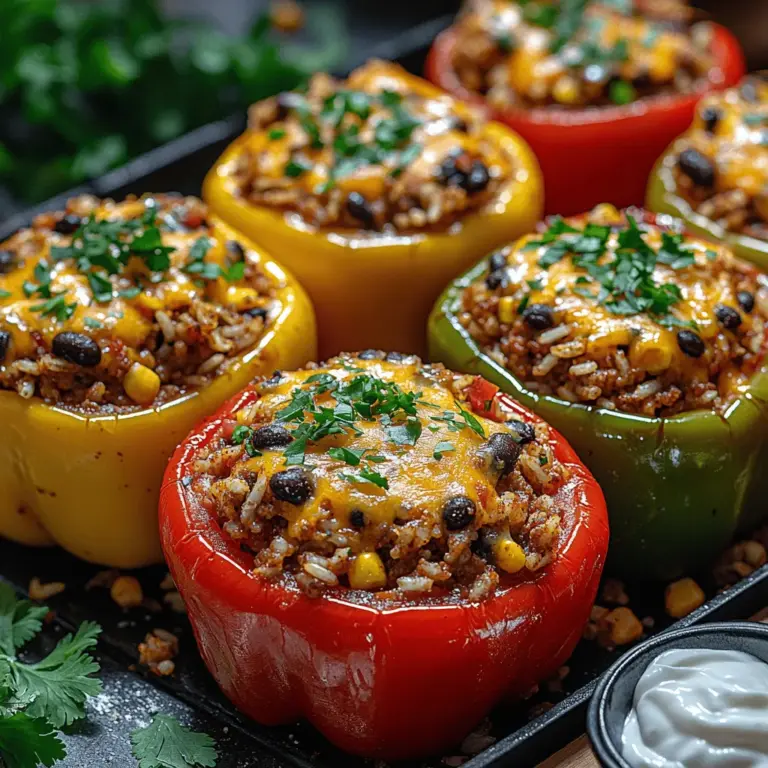 Die knusprigen Taco-Gefüllten Paprika sind nicht nur ein köstliches Gericht, sondern auch eine kreative und gesunde Art, Gemüse in Ihr Abendessen zu integrieren. Dieses Rezept kombiniert die Aromen von traditionellen Tacos mit der Frische von gefüllten Paprika, was es zu einer perfekten Wahl für ein schnelles Familienessen oder eine gesellige Runde mit Freunden macht. Paprika, die in verschiedenen Farben erhältlich sind, bringen nicht nur Farbe auf den Tisch, sondern auch eine Vielfalt an Vitaminen und Antioxidantien.