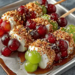 Willkommen in der erfrischenden Welt der gefrorenen Traubenspieße! Dieses einfache und köstliche Rezept vereint frische Trauben mit cremigem griechischem Joghurt zu einem gesunden Snack, der perfekt für heiße Sommertage oder als süße Belohnung für zwischendurch ist. Ob für eine Gartenparty, ein Picknick im Freien oder einfach als gesunder Snack für die ganze Familie – gefrorene Traubenspieße sind eine erfrischende und nahrhafte Wahl.