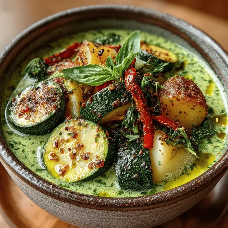 Die Cremige Zucchini Glücks-Suppe ist ein wahres Fest für die Sinne und eine wunderbare Möglichkeit, gesunde Zutaten in eine köstliche Mahlzeit zu verwandeln. Mit ihrem milden Geschmack und der samtigen Konsistenz ist diese Suppe nicht nur ein Genuss für den Gaumen, sondern auch eine Wohltat für Körper und Geist. Sie ist perfekt für kalte Tage, an denen man sich nach etwas Warmem und Tröstlichem sehnt – oder einfach nur für einen gesunden Snack zwischendurch.