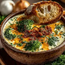 Die Käsige Freude: Cheddar-Brokkoli-Crockpot-Suppe ist mehr als nur eine einfache Suppe – sie ist eine Umarmung in einer Schüssel. Diese cremige, käsige Delikatesse hat ihren Platz in der Herzen vieler und ist ein perfektes Wohlfühlgericht, das sich ideal für kühle Abende eignet. Der Einsatz eines Crockpots macht die Zubereitung besonders einfach, sodass Sie die Aromen der frischen Zutaten über mehrere Stunden langsam entfalten können.