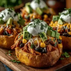 Gefüllte Süßkartoffelschalen mit Hähnchen sind ein beliebtes und gesundes Gericht, das sowohl nährstoffreich als auch geschmackvoll ist. Dieses Rezept vereint die Süße der Süßkartoffeln mit herzhaften Zutaten wie zartem Hühnchen, knackigem Gemüse und würzigem Käse. Ursprünglich aus der amerikanischen Küche stammend, hat sich dieses Gericht zu einem Favoriten unter Gesundheitsbewussten und Feinschmeckern entwickelt. Es ist nicht nur einfach zuzubereiten, sondern auch perfekt für Familienessen oder als Meal-Prep-Option für die Woche.