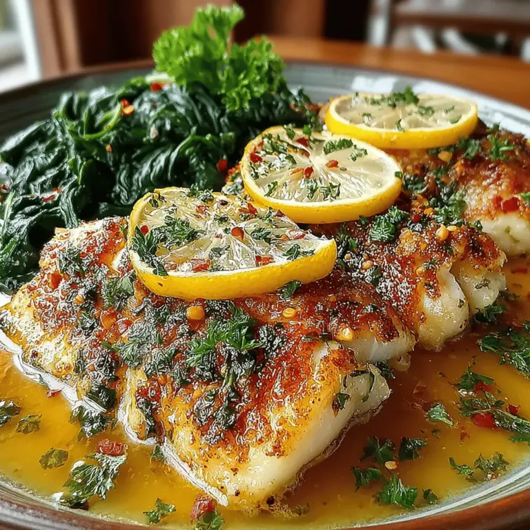 Knoblauchbutter-Tilapia mit Spinat ist ein einfaches, aber beeindruckendes Gericht, das sowohl geschmacklich als auch visuell begeistert. Dieses Rezept kombiniert die zarte Textur von Tilapiafilets mit der aromatischen Kraft von Knoblauch und der frischen Leichtigkeit von Spinat. Ursprünglich aus der amerikanischen Küche, erfreut sich dieses Gericht weltweit großer Beliebtheit, insbesondere in Küstenregionen, wo frischer Fisch häufig auf den Tisch kommt. Die Kombination aus Knoblauchbutter und Spinat verleiht dem Gericht eine besondere Note und macht es zu einem echten Genuss für Fischliebhaber.
