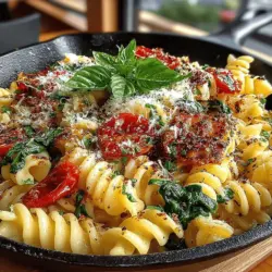 Willkommen in der Welt der köstlichen Pasta-Gerichte! Die cremige Tomaten-Spinat-Pasta aus der Pfanne ist nicht nur ein Genuss für den Gaumen, sondern auch ein einfach zuzubereitendes Gericht, das in weniger als einer halben Stunde auf dem Tisch steht. Diese Pasta vereint die Aromen reifer Tomaten, frischem Spinat und einer reichhaltigen, cremigen Sauce zu einer perfekten Mahlzeit für jede Gelegenheit – sei es ein schnelles Abendessen unter der Woche oder ein entspanntes Wochenende mit Freunden.