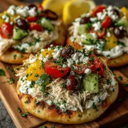 Wenn Sie auf der Suche nach einem erfrischenden, gesunden und köstlichen Gericht sind, das den Geschmack des Mittelmeers verkörpert, dann sind die Mini Griechischen Hühnchensalat-Fladenbrote genau das Richtige für Sie. Dieses Rezept vereint zarte Hähnchenbrust mit frischem Gemüse, aromatischen Kräutern und cremigem Feta-Käse, alles in einem praktischen und schmackhaften Fladenbrot verpackt. Ideal für ein leichtes Mittagessen, ein Picknick oder als Party-Snack - diese Fladenbrote sind nicht nur einfach zuzubereiten, sondern auch unglaublich sättigend.